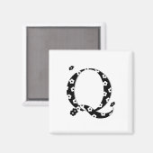 Blume Muster Buchstaben Q Magnet (Vorderseite/Rückseite)