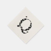 Blume Muster Buchstaben Q Serviette (Ecke)