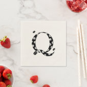 Blume Muster Buchstaben Q Serviette (Beispiel)