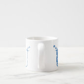 Blume Muster Buchstaben U (blau) Espressotasse (Rückseite)