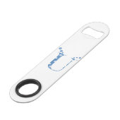 Blume Muster Buchstaben U (blau) Speed Flaschenöffner (Vorderseite Schrägansicht)