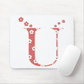 Blume Muster Buchstaben U (rot) Mousepad (Mit Mouse)