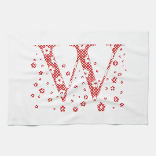 Blume Muster Buchstaben W (rot) Küchentuch