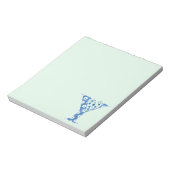 Blume Muster Buchstaben Y (blau) Notizblock (Rotiert)