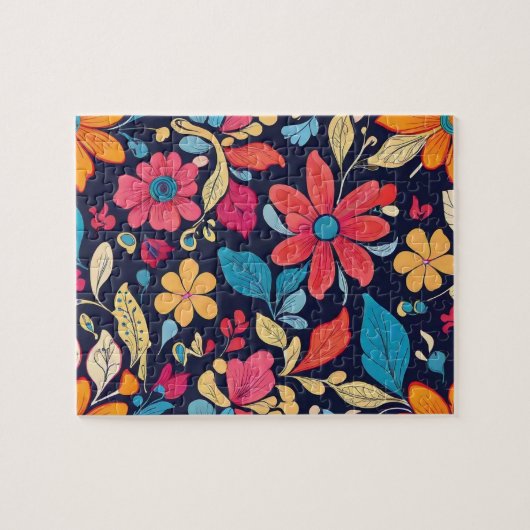 Blume Muster bunt blumenreich Puzzle (Horizontal)
