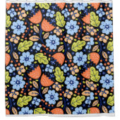 Blume Muster bunt leuchtend Duschvorhang (Vorderseite)