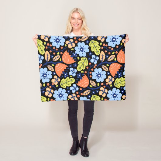 Blume Muster bunt leuchtend Fleecedecke (Beispiel)