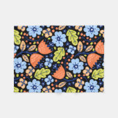 Blume Muster bunt leuchtend Fleecedecke (Vorderseite (Horizontal))