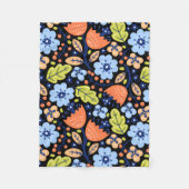 Blume Muster bunt leuchtend Fleecedecke (Vorderseite)