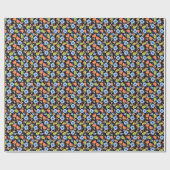 Blume Muster bunt leuchtend Geschenkpapier (Flach)