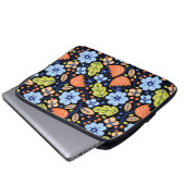 Blume Muster bunt leuchtend Laptopschutzhülle (Vorne Knopf)