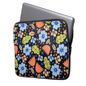 Blume Muster bunt leuchtend Laptopschutzhülle (Vorderseite Links)
