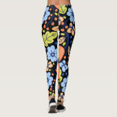 Blume Muster bunt leuchtend Leggings (Rückseite)