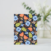 Blume Muster bunt leuchtend Postkarte (Stehend Vorderseite)