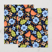 Blume Muster bunt leuchtend Postkarte (Vorne/Hinten)