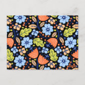 Blume Muster bunt leuchtend Postkarte (Rückseite)