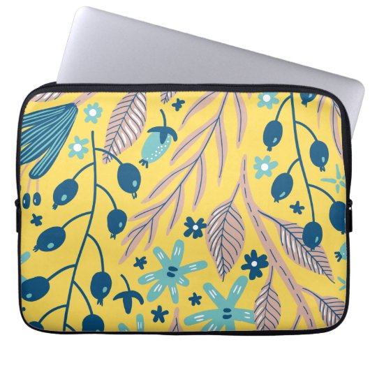 Blume Muster bunt leuchtend schön Laptopschutzhülle (Vorderseite)