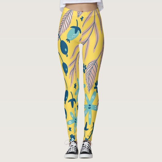 Blume Muster bunt leuchtend schön Leggings (Vorderseite)