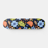 Blume Muster bunt leuchtend Skateboard (Horizontal)