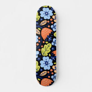 Blume Muster bunt leuchtend Skateboard