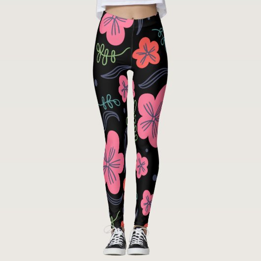 Blume Muster bunt schön Leggings (Vorderseite)