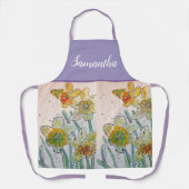 Blume-Muster der blorgelben Wiola Schürze (Vorderseite)