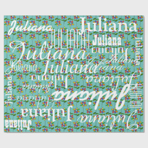 Blume . Muster der Namen personalisiert Geschenkpapier