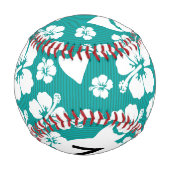 Blume-Muster des hawaiianischen Hibiskus Baseball (Rückseite)