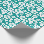 Blume-Muster des hawaiianischen Hibiskus Geschenkpapier (Ecke)