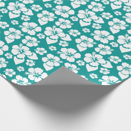 Blume-Muster des hawaiianischen Hibiskus Geschenkpapier (Ecke)