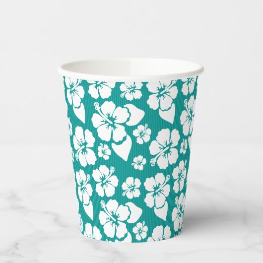 Blume-Muster des hawaiianischen Hibiskus Pappbecher (Links)
