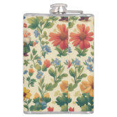 Blume Muster-Design Flachmann (Rückseite)