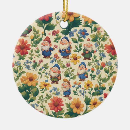 Blume Muster-Design Keramik Ornament (Vorne)
