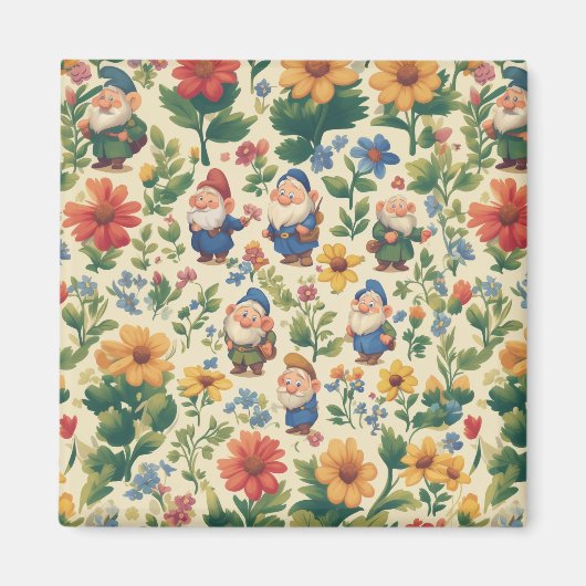 Blume Muster-Design Magnet (Vorne)