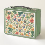 Blume Muster-Design Metall Brotdose (Rückseite)