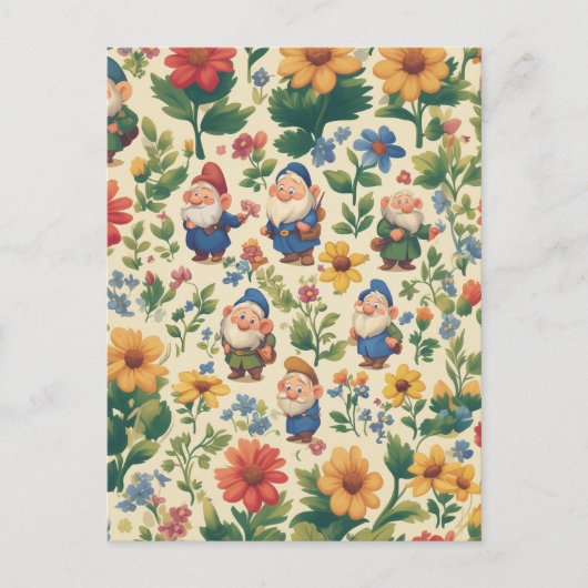 Blume Muster-Design Postkarte (Vorderseite)