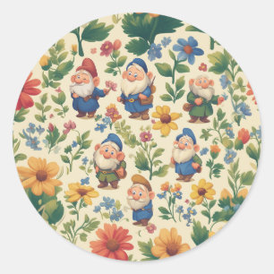 Blume Muster-Design Runder Aufkleber
