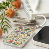 Blume Muster-Design Schlüsselanhänger (Vorderseite rechts)