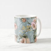 Blume Muster Design Textil Illustration, flaton Kaffeetasse (VorderseiteRechts)