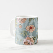 Blume Muster Design Textil Illustration, flaton Kaffeetasse (Vorderseite Links)