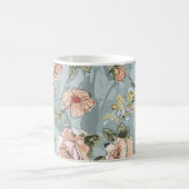 Blume Muster Design Textil Illustration, flaton Kaffeetasse (Mittel)