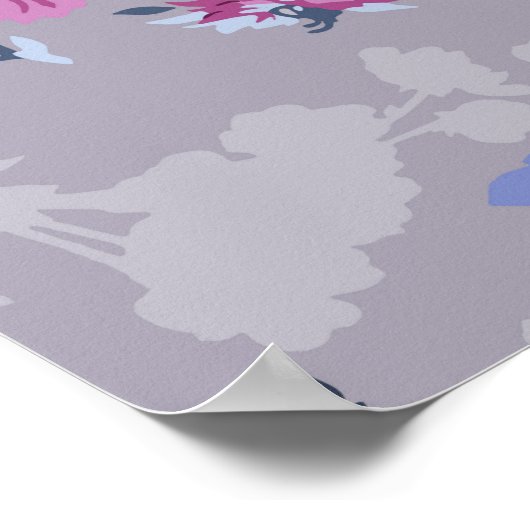 Blume Muster Design Textil Illustration Kunst, Bas Poster (Ecke)