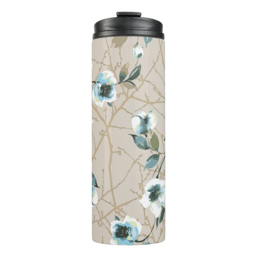 Blume Muster Design Textil Illustration, Muster Thermosbecher (Vorderseite)