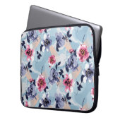 Blume Muster Design Textil Illustration, Rückseite Laptopschutzhülle (Vorderseite Links)