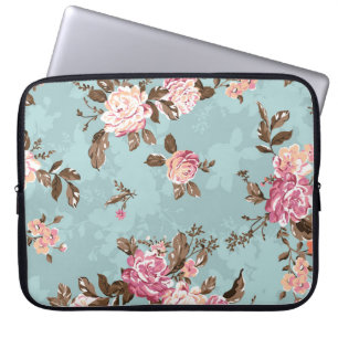 Blume Muster Design Textil Illustration, Rückseite Laptopschutzhülle