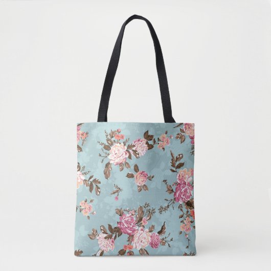 Blume Muster Design Textil Illustration, Rückseite Tasche (Vorderseite)