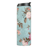 Blume Muster Design Textil Illustration, Rückseite Thermosbecher (Nach links gedreht)