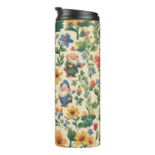 Blume Muster-Design Thermosbecher (Nach rechts gedreht)