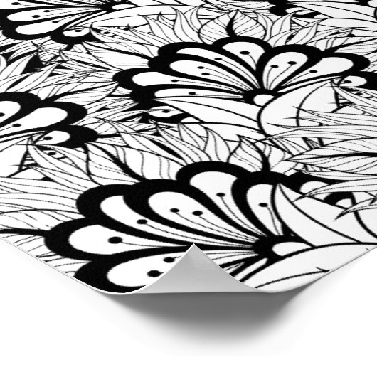 Blume Muster Doodle 2 Poster (Ecke)