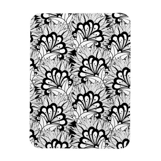 Blume Muster Doodle Magnet (Vertikal)